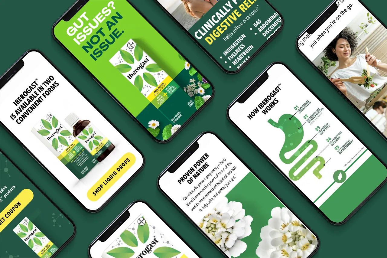 Iberogast brand launch mobile mockup