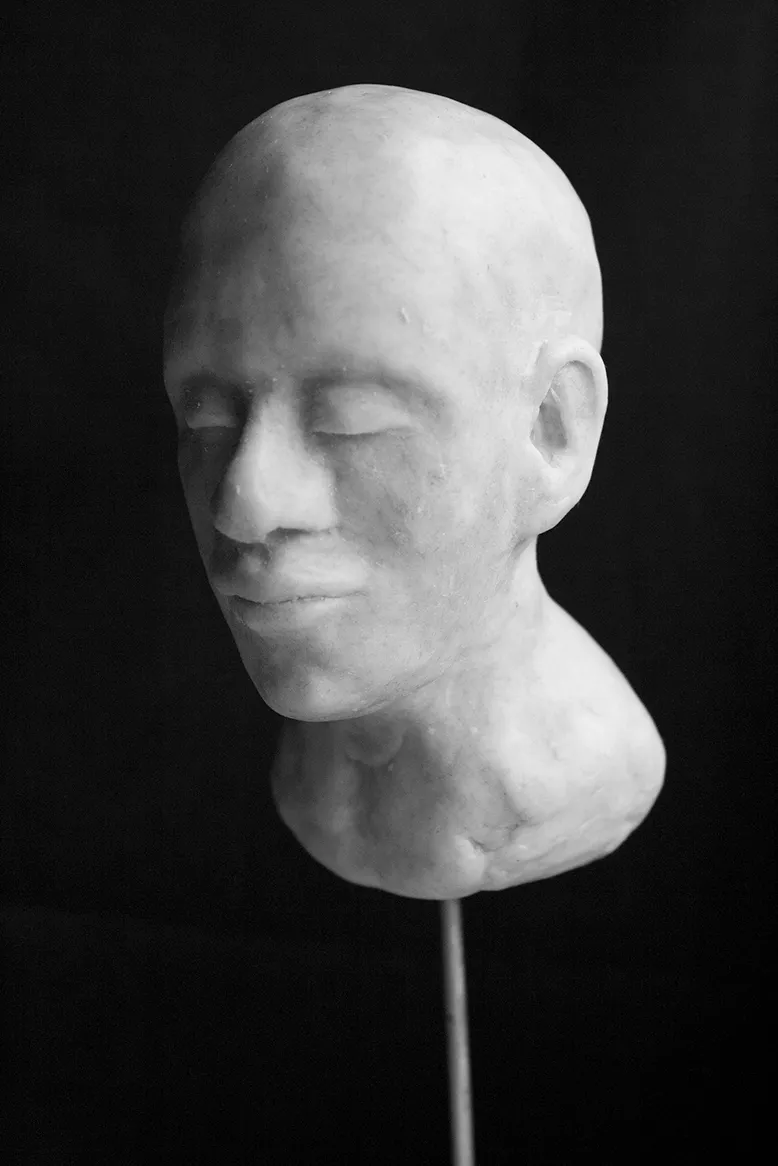 Sculpture of a man in clay