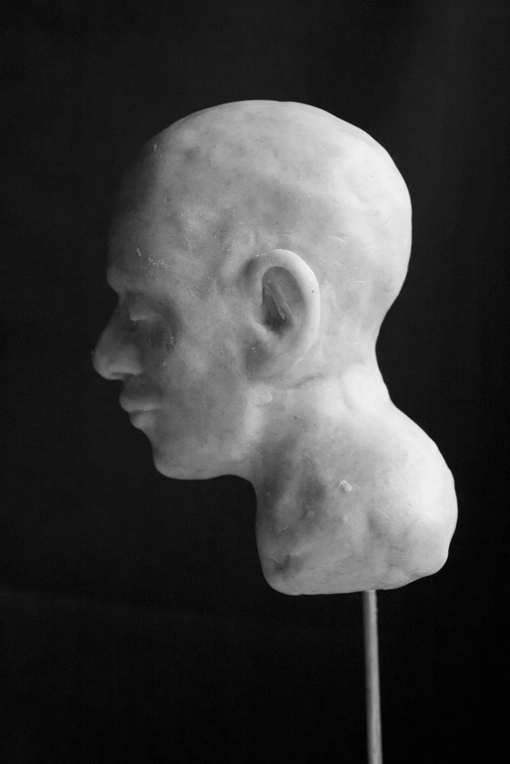 Sculpture of a man in clay