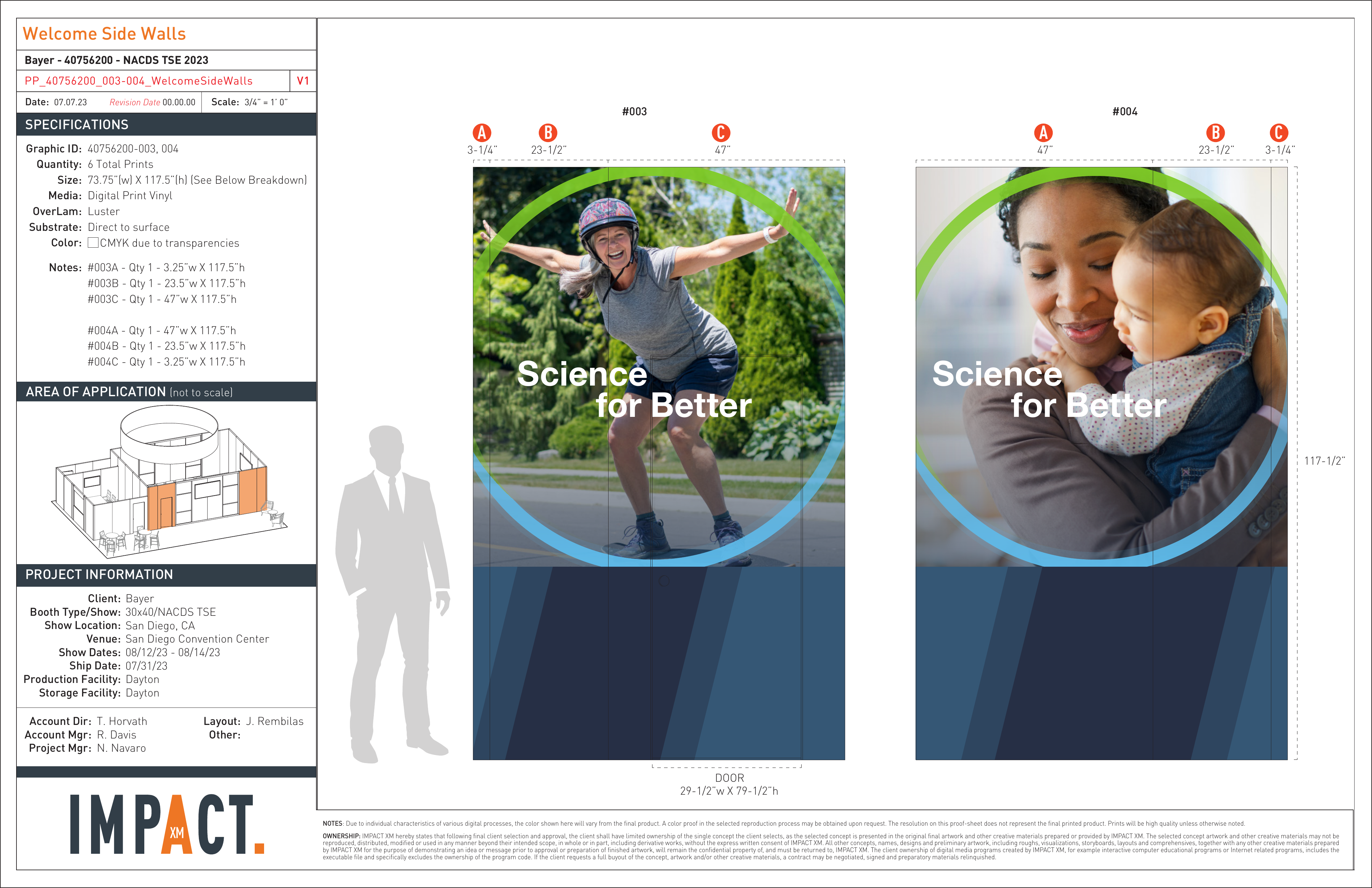 IMPACT XM graphic proof — welcome and side wall panels