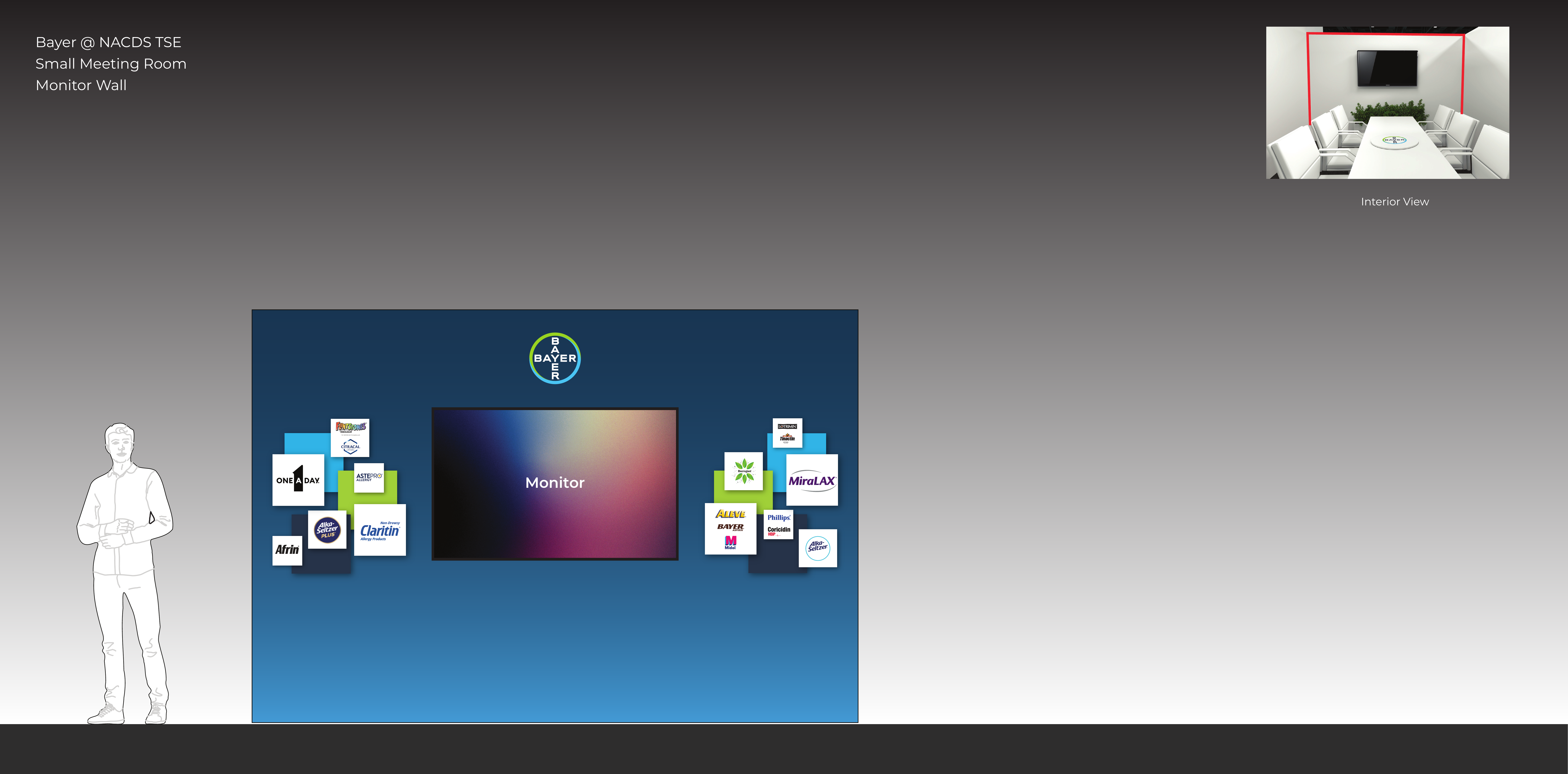 Wall mockup V6 — reception face with corporate branding