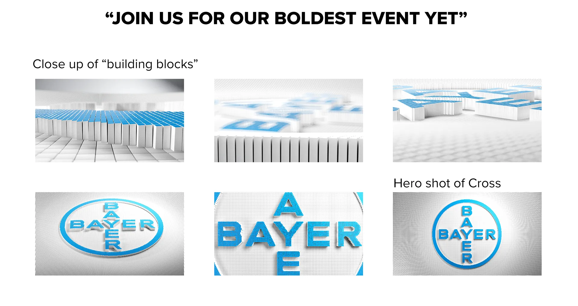 Storyboard images for motion design trailer