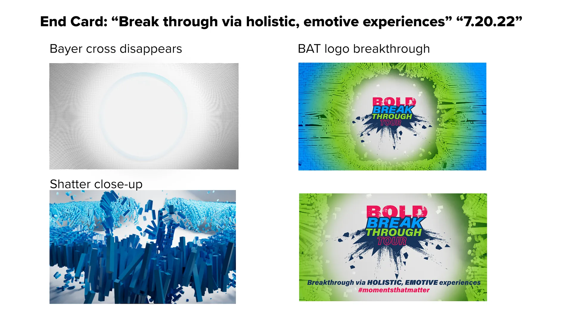 Storyboard images for motion design trailer